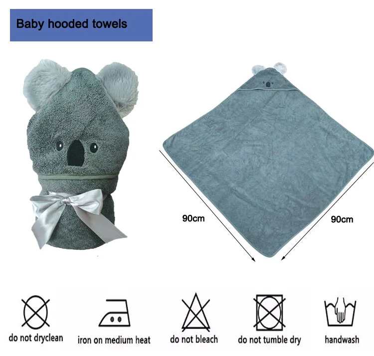 baby hooded towel set animal design large size  bamboo baby bath towel and washcloth set