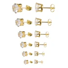 Hoop Earrings Stud High Quality Hoop Crystal Stainless Steel Earrings Stud