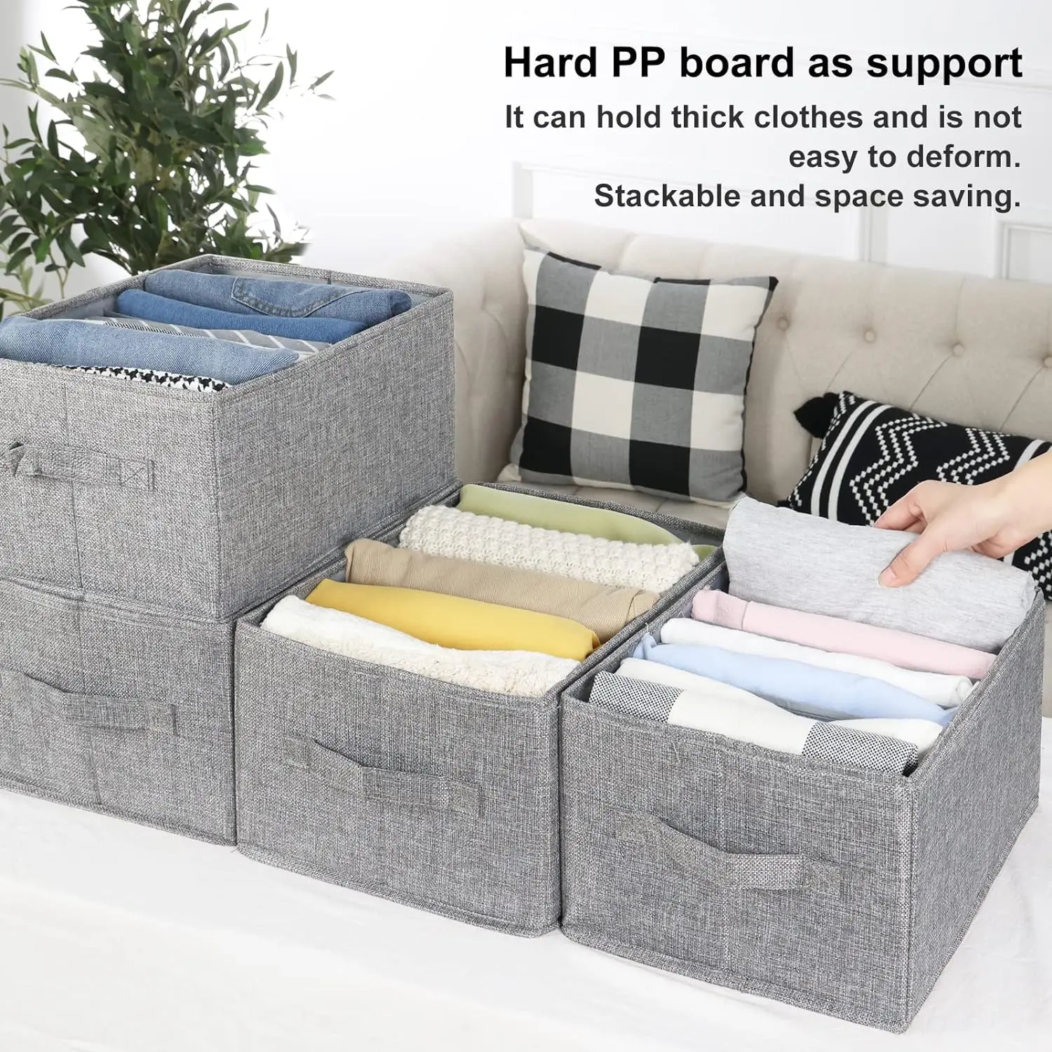 Wholesale Home Bed Sheet Fabric Organizer Blanket Quilt Large Zipper Toy Clothes Storage Bag 4Pcs Set
