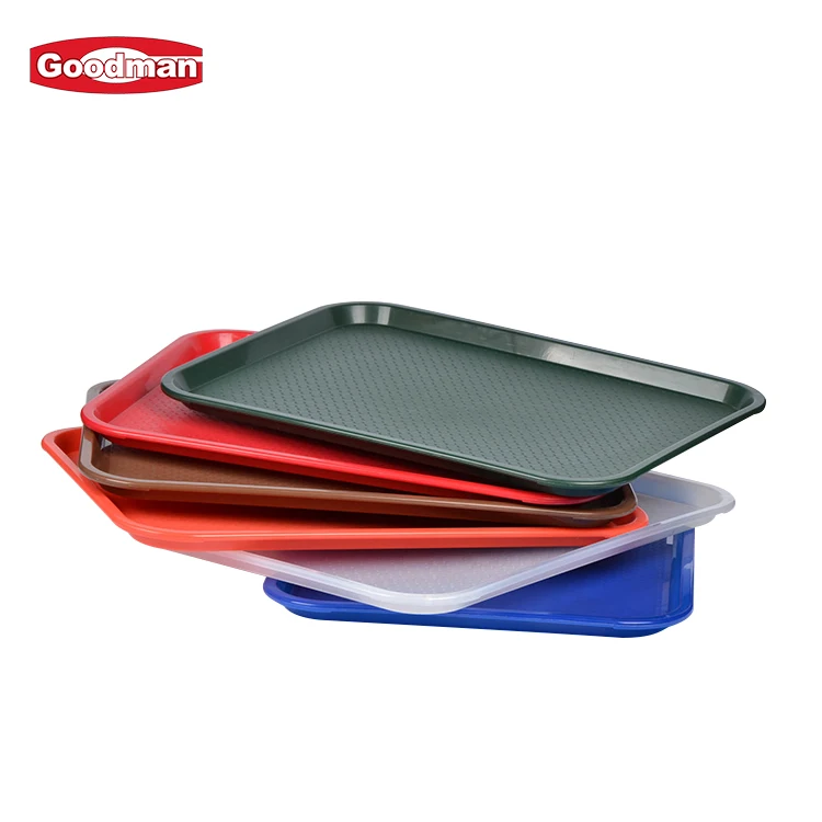 Multifunctional hotel supply handy service trays buffet cafe plastic food serving tray
