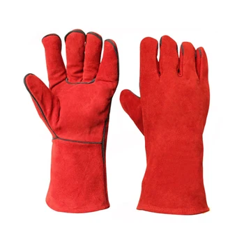 GL3001 Full Cowhide Leather Safety Gloves Anti-Cut Heat Resistant Heavy Duty Work Gloves for Welding Wholesale