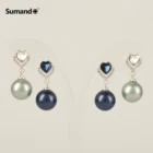 Heart Earrings Designer Earrings Sumando 2021 Heart Stone Glass Pearl Womens Fashion Earrings