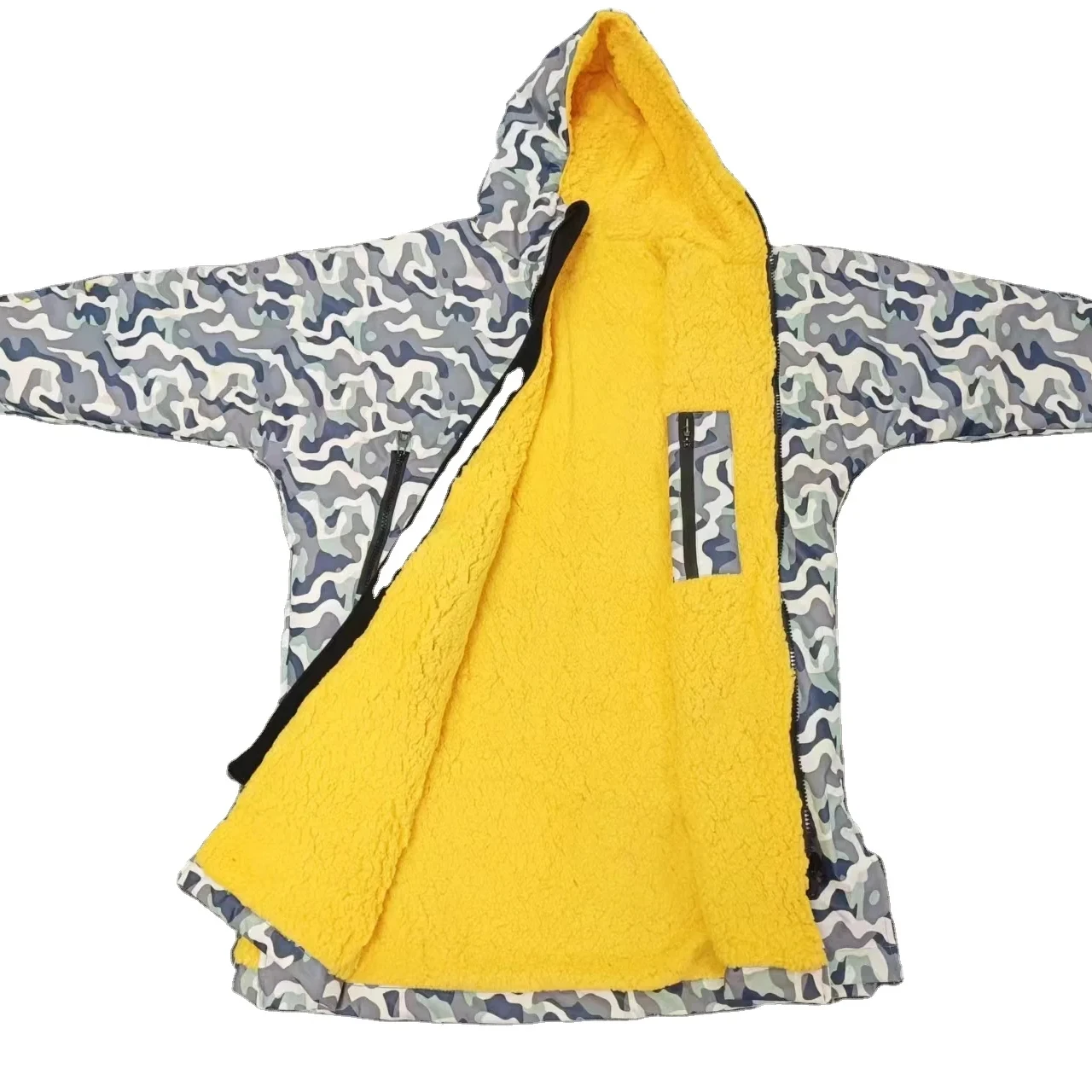 Recycled Waterproof changing robe custom print camo waterproof windproof changing robe for adults kids