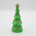 Star New Christmas Glass Tree Green Christmas Tree Decoration With Gold Star