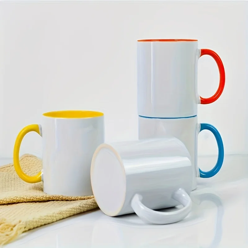 MICROWAVEABLE 11OZ customized TEXT Inner Rim Color Inner Color PERSONALITY Sublimation ceramic coffee Mug