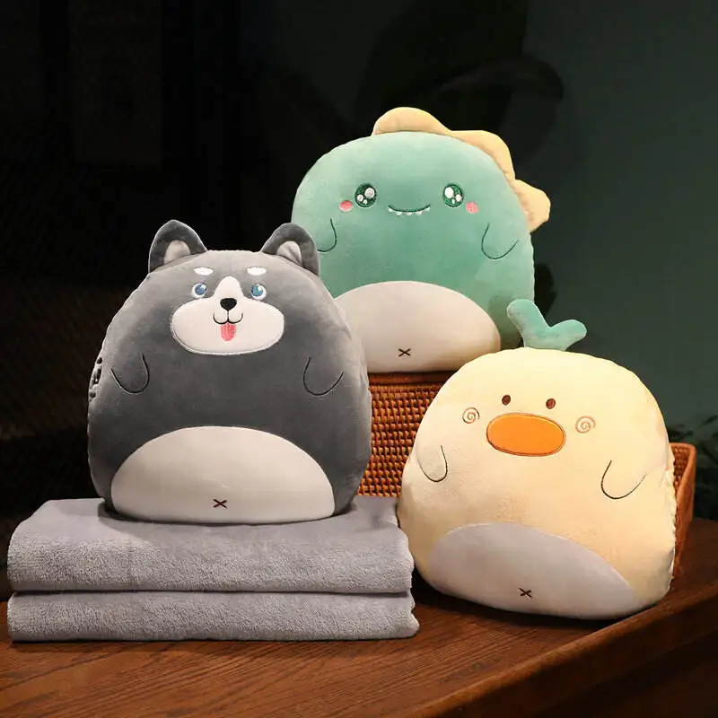 Hot Selling Cpc Ins 3 In 1 Plush Animal Pillow/hand Warm/blanket Cute Kawaii Multifunction Pillow