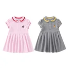 Kids Fashion Design Casual Clothing Sets Baby Girls Kids Dresses With Doll Collar