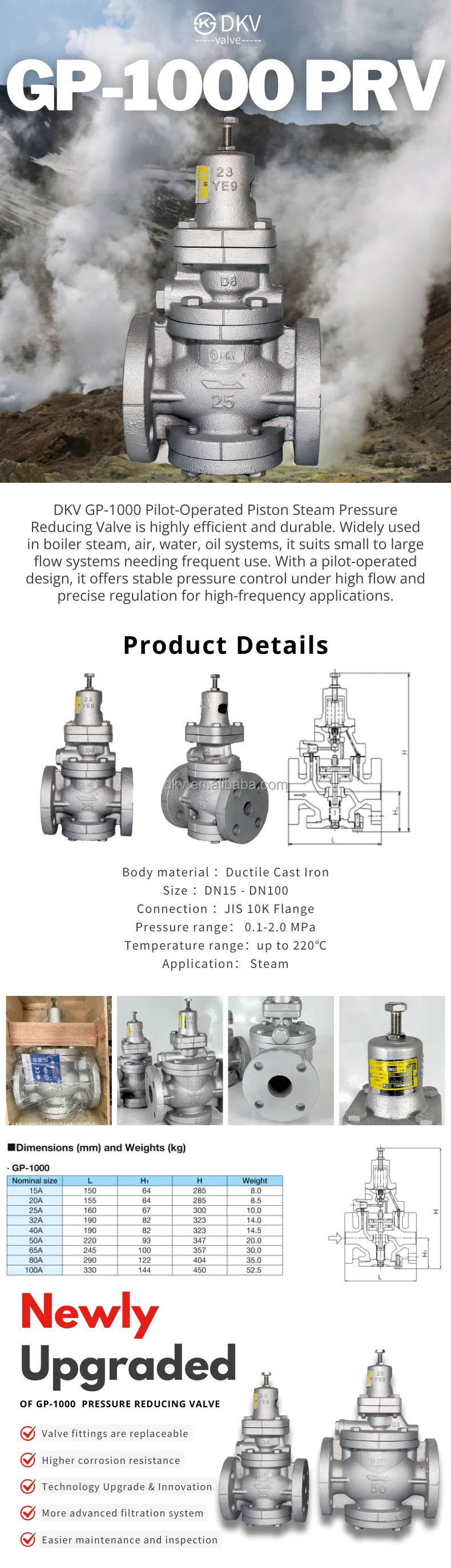 Adjustable Pressure Reducing Valve, DKV, GP-1000, NPT, JIS - detail 8