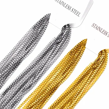 Wholesale 20pcs/lot Silver / gold plated Stainless Steel 2mm Box Necklace chain for Jewelry making