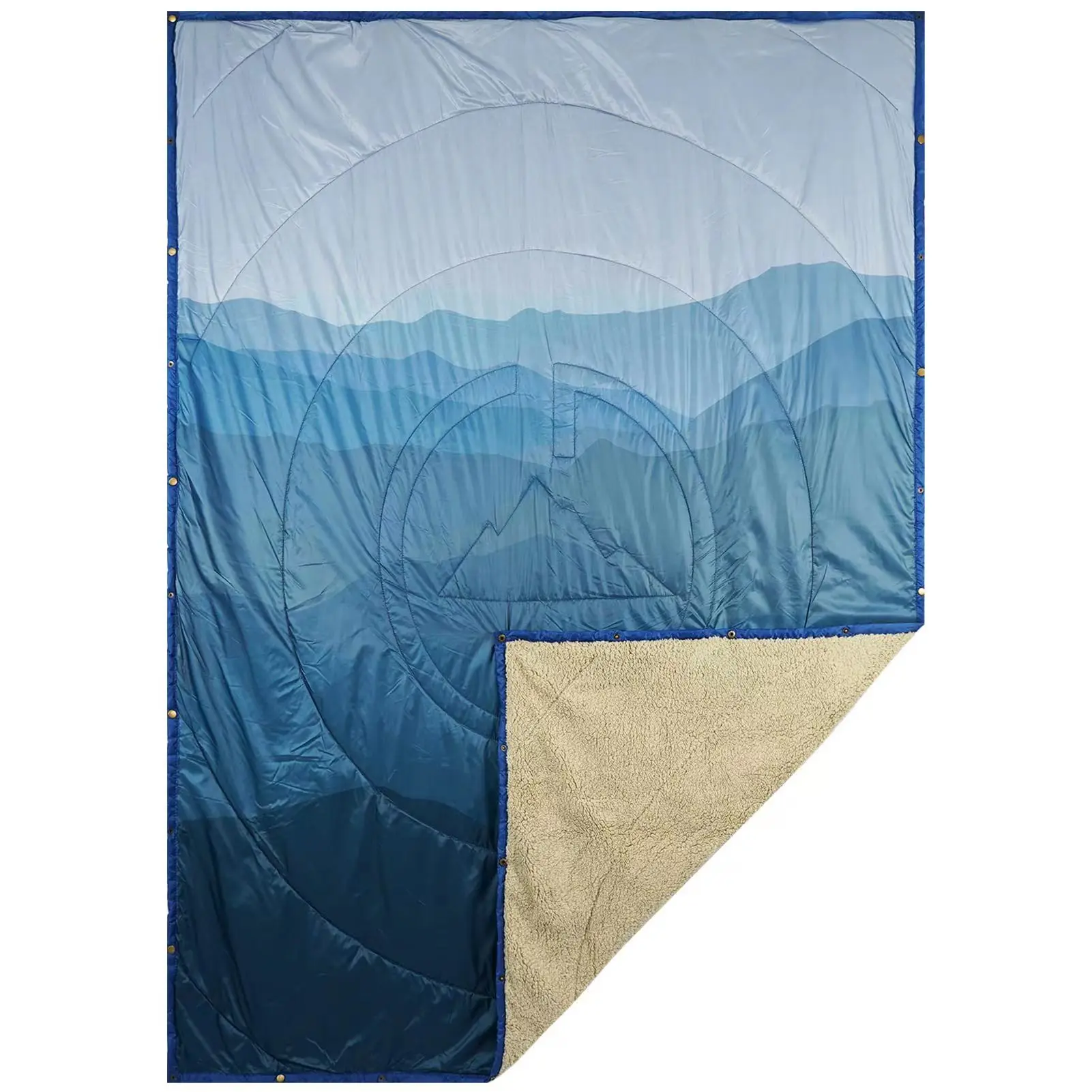 Custom Printing Waterproof Outdoor blanket Taffeta Quilted Down Warm Puffy Camping Blanket