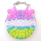 2021 Cute Bubble Silicone Dimple Bag Rainbow Squeeze Sensory Toy Push Fidget Pop Bags Christmas