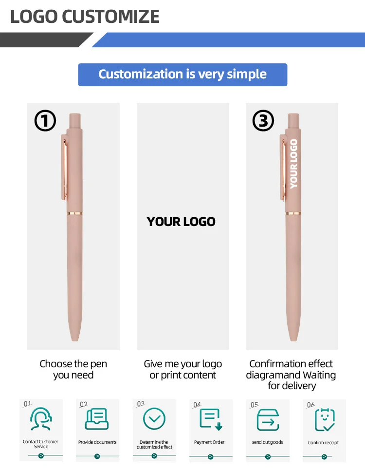 Customizable 0.5mm High Color Value Morandi Press Signature Gels Pens for Business Office Cute Printable Logo Writing Plastic