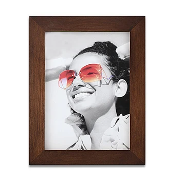 Custom printing wood magnetic photo picture frames durable removable wood surface photo frame magnetic for family