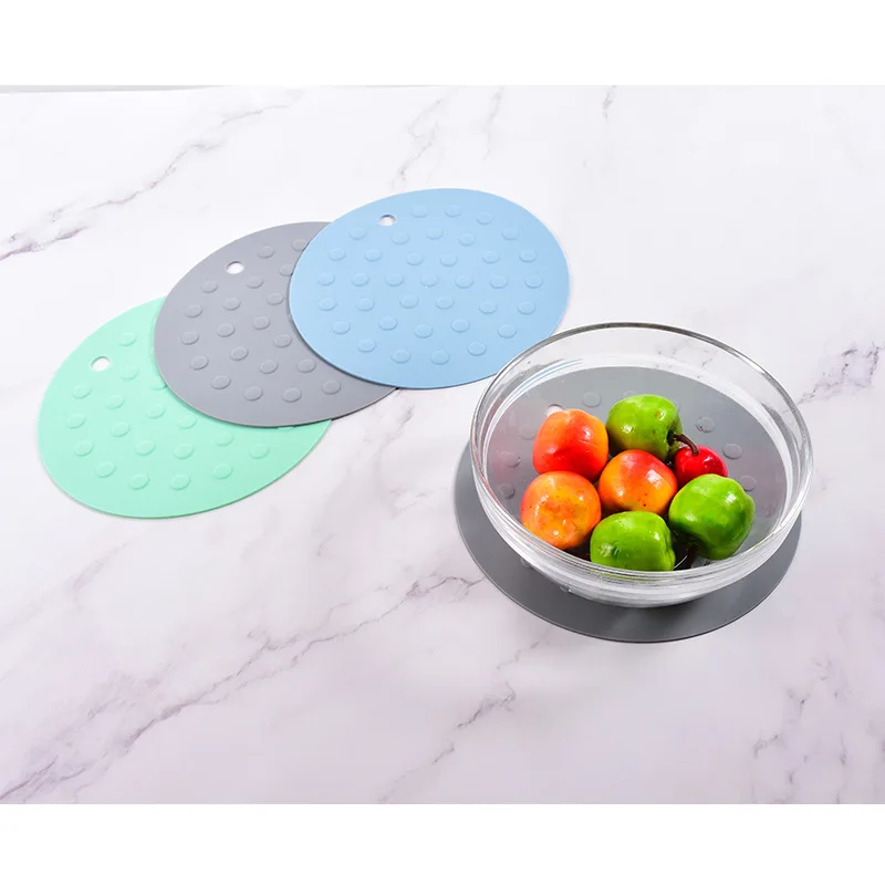 Customized Scandinavian Color Double-sided Round Polka Dot Table Mats Western Food Mats with Hanging Hole