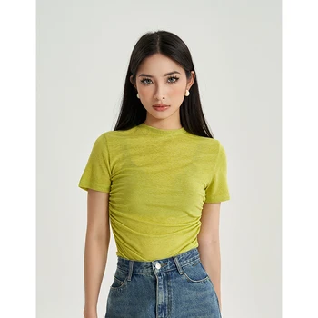Plain Summer Cotton Slim Fit T Shirt Cropped Tops Ladies Sexy Tee T Shirt Casual T Shirts Print for Women Vintage Woven Short