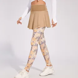 YIYI Quick Dry High Waist Butt Tennis Pants Women With Pockets Printing Fashion Golf Leggings 2 Layers Womens Golf Pants
