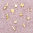 Stud Earrings Stud Fashion New Designs Jewelry Gold Plated Multi Shapes Small Stud Earring Set