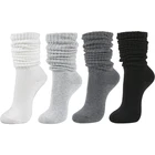 Soft Socks Designer Kitted Knee High Thick Warm Thermal Cotton Custom Logo Vendor Women Winter Soft Slouch Socks