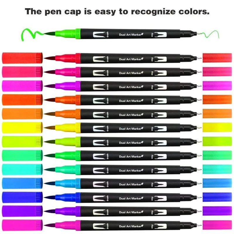 Customized Logo Package High Quality Water Color Soft Brush Pen Art Marker Pen For Drawing 12 24 36 48 60 80 100 120 120 Colors