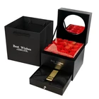 Gift Hot Sale Luxury Custom 2 Layers Drawer With Mirror For Lipstick And Flower Packaging Gift Boxes