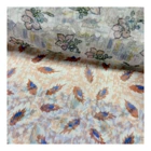 Flower Chiffon Custom Silver Glitter Custom Printed Flower Design Chiffon Fabric For Summer Dress