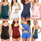 Sleepwear Set Pajamas Set Sleepwear Girl's Sleepwear Women's Sexy Open Style Lingerie Satin Pajamas Shorts Set Nightwear