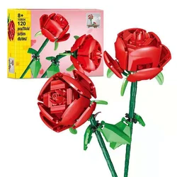 Trending Products Plastic DIY Flower Building Blocks Toys Set Brick Flowers, Building Block Flower, Flower Building Blocks