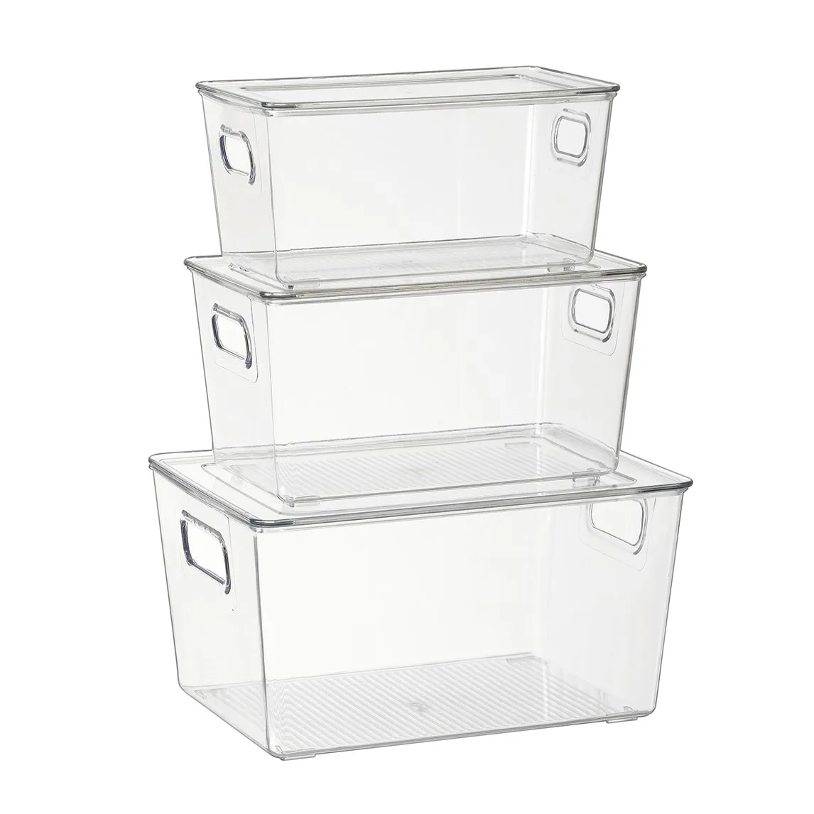 Clear Food Safe Vegetable Fruit Fresh Storage Container Keeper Clear Plastic Refrigerator Organizer Boxes