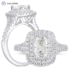 Gold AAA Gems 18K 2Ct Fine Jewelry Real White Gold Hip Hops Jewelry Wedding Band Engagement Moissanite Ring For Men