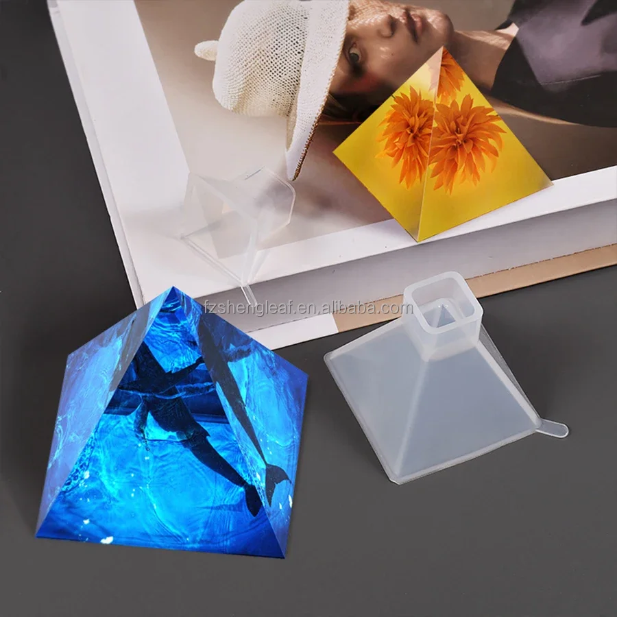 product pyramid crystal silicone resin molds for making candle craft art supplies eco friendly diy wholesale opp bag custom size-2