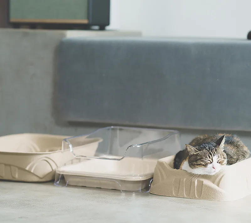 Disposable Pulp Eco Friendly Cat Litter Box Pet Cleaning & Grooming