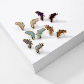 American and American foreign trade jewelry INS style celebrity hot style butterfly earrings wrapped thread wing earrings