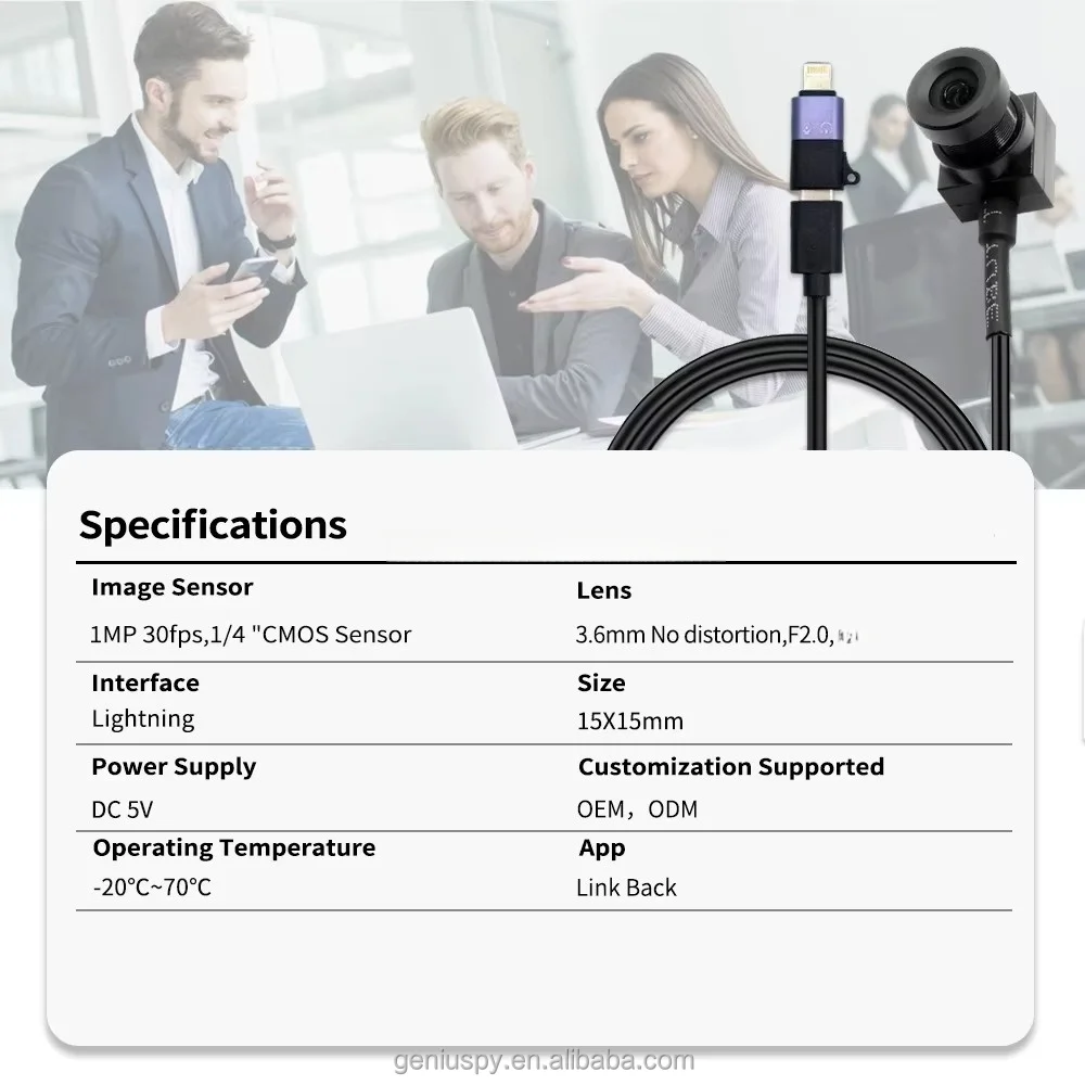 1MP 720P HD Android PC Mini UVC USB Camera IOS OTG Lightning Security Video Audio Camera Webcam With 3.6mm No Distortion Lens