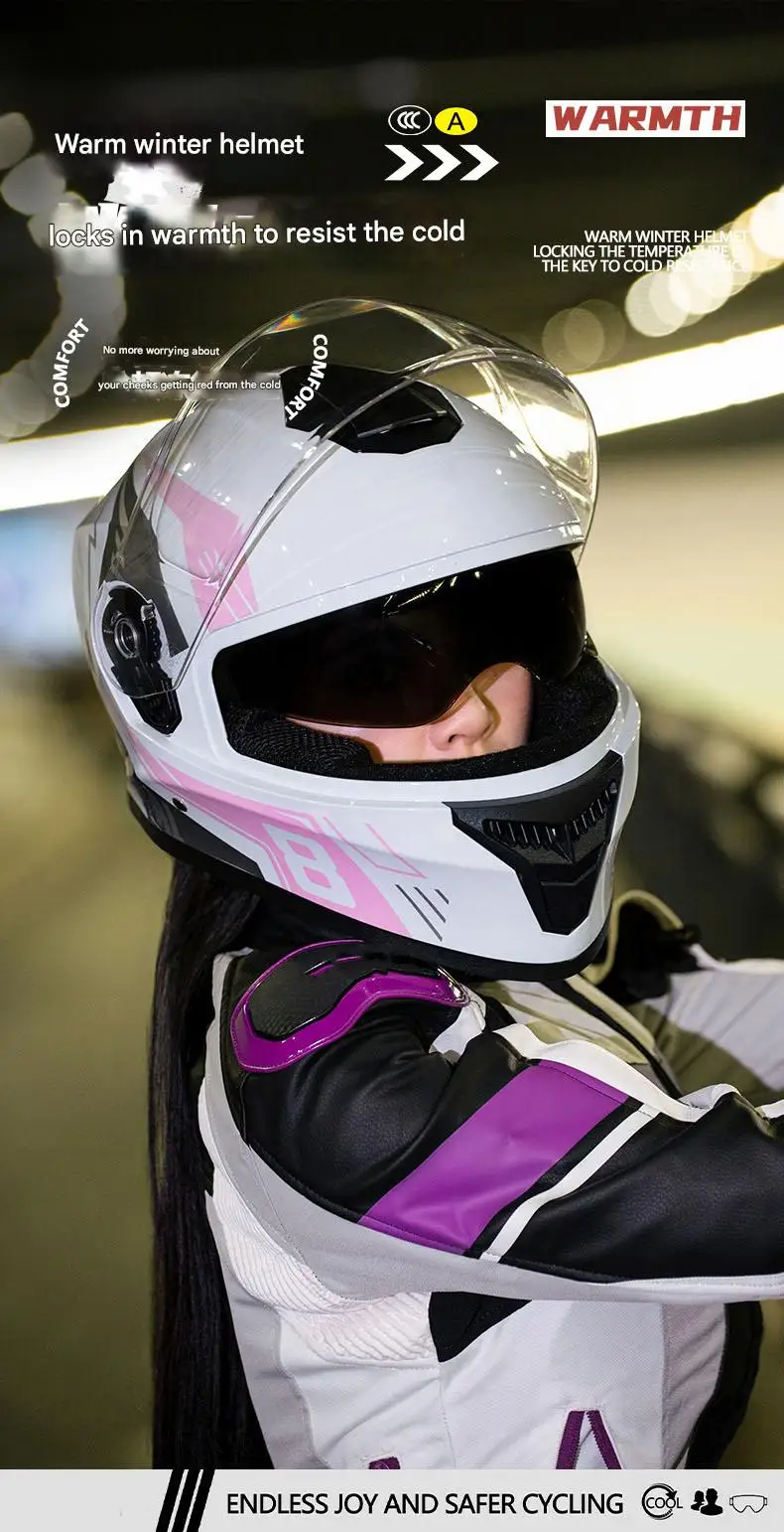 DOT Approved Speed Electric Motorcycle Full Face Helmet ABS Material Double Visor One Size Fits All for Men Women All Seasons