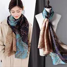 Ladies Scarf New Luxury Printing Silk Scarves Ladies Lightweight Thin Silk Shawl Beach Sunscreen Gift Scarf