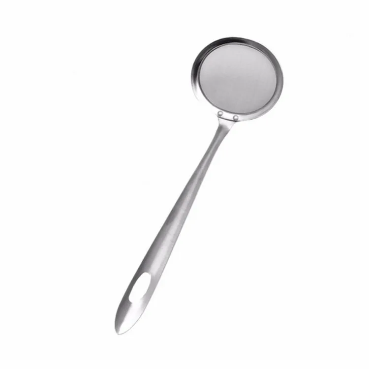 Stainless Steel Fat Skimmer Spoon Fine Mesh Strainer Ladle Oil-Frying Filter Spoon for Kitchen Frying Food