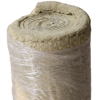 ASTM C553 mineral fiber rock wool acoustic fireproof insulation material roll rock wool blanket factory