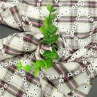 Check YS1807 HOT SALE 100% POLYESTER CHECK WITH EYELEY EMBROIDERY FABRIC COTTON
