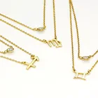 Necklace European And American Fashion Real Horoscope Astrology Gold Plated Zodiac Zodiac Sign Pendant Necklace