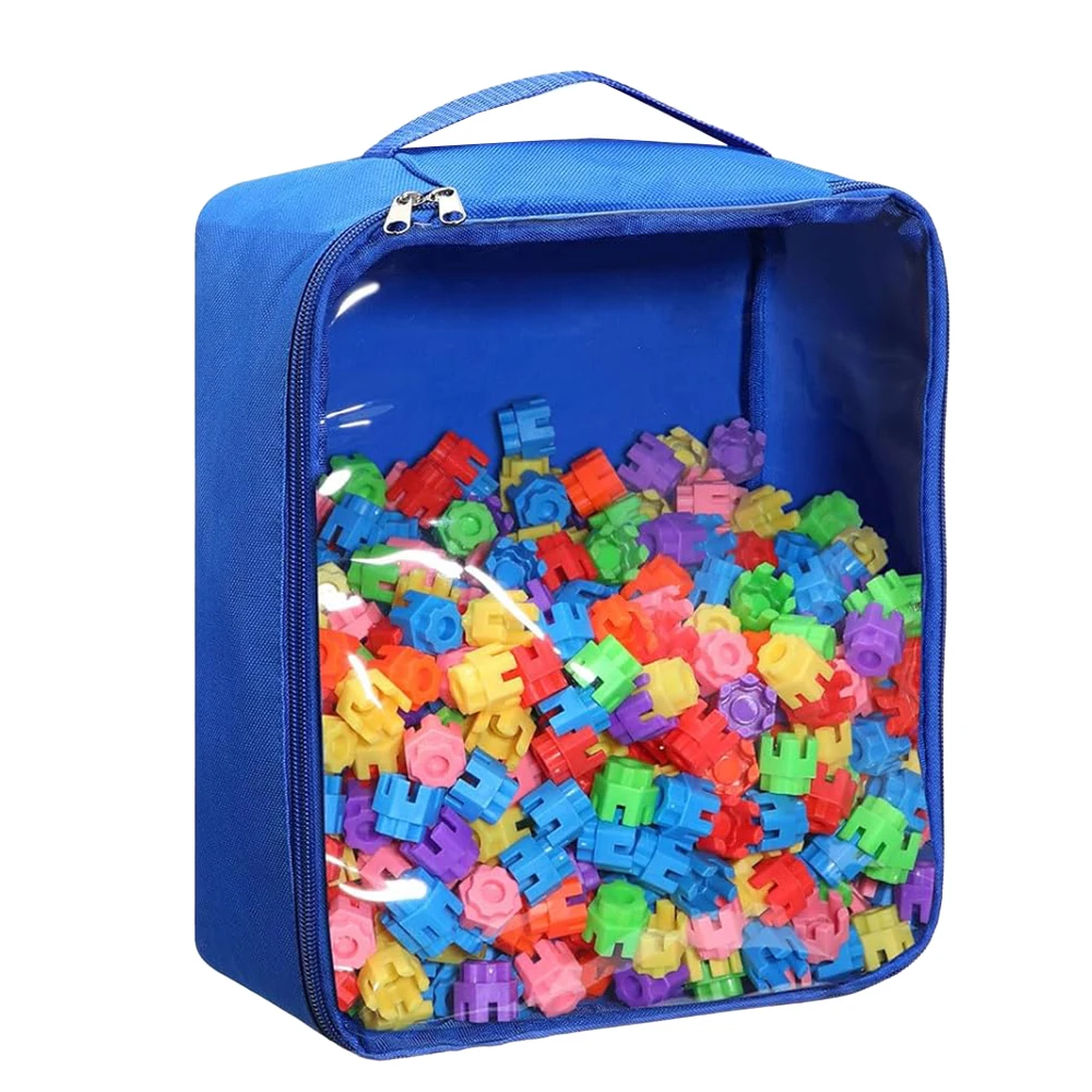 Multipurpose Oxford Fabric Toy Storage Bags with Clear PVC Window Building Blocks Organizer