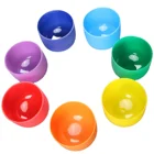 Ring Chant Gift Set 6"-12" Inch Quartz Singing Bowls Colored Crystal Singing Bowls