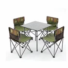 Table Seat Factory Delivery Dining Chair Table 4 Seat Table Patio Outdoor Metal Folding Chair Outdoor Dining
