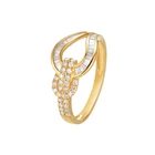 Gold Diamond Fashion 18K Gold Full T Square Wedding Ring Diamond Ring For Women