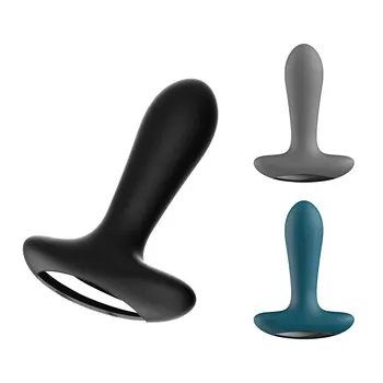 Silicone sex toys black big vibration butt anal plug vibrator for plug anal