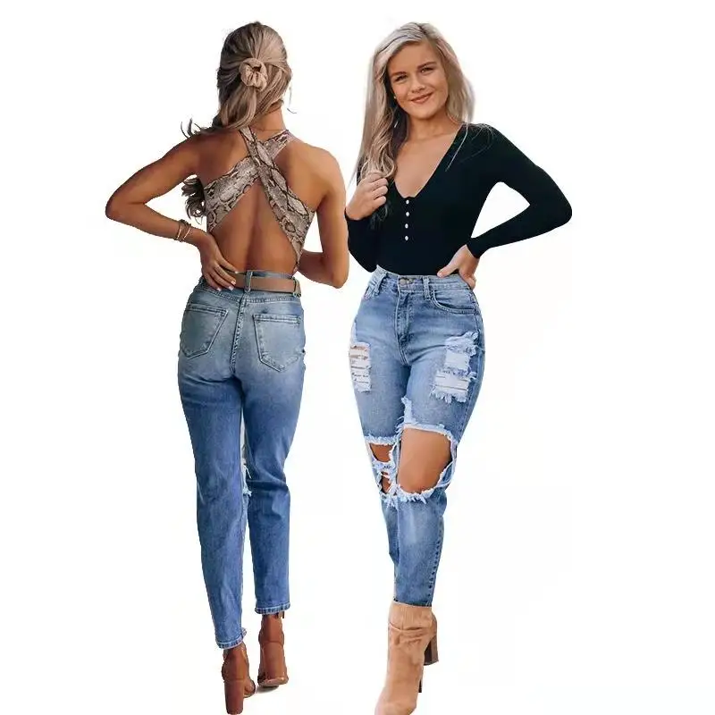 High Waist Skinny Jeans Denim Pants 