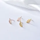 Rose Gold Earring Earrings 925 Silver Hollow Out Rose Gold Plated Tiny Piercing Earring Stud