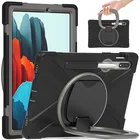 For For Samsung Galaxy Tab S7 11 Inch T870 Shockproof Silicone Rugged Pencil Holder Handle Grip Rainbow Pink