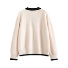 China Cardigan Cardigans China Factory Seller Contrast Cardigan Sweater With V-neck And Patchwork Front