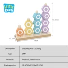 4 Wood Stacking Toy Wooden Learning Educational Toy Logical Thinking Training 4 Color Toy Stacking And Counting Toy