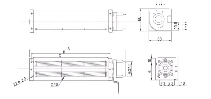 Cross Flow Fan, 30Mm*150Mm, 22000Rpm, 24V, 12V - detail 12